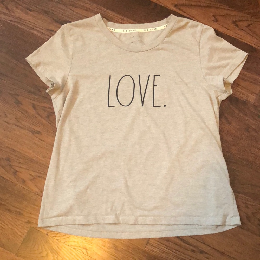Rae Dunn Tee- Super Soft- Grey w/black lettering- short sleeve